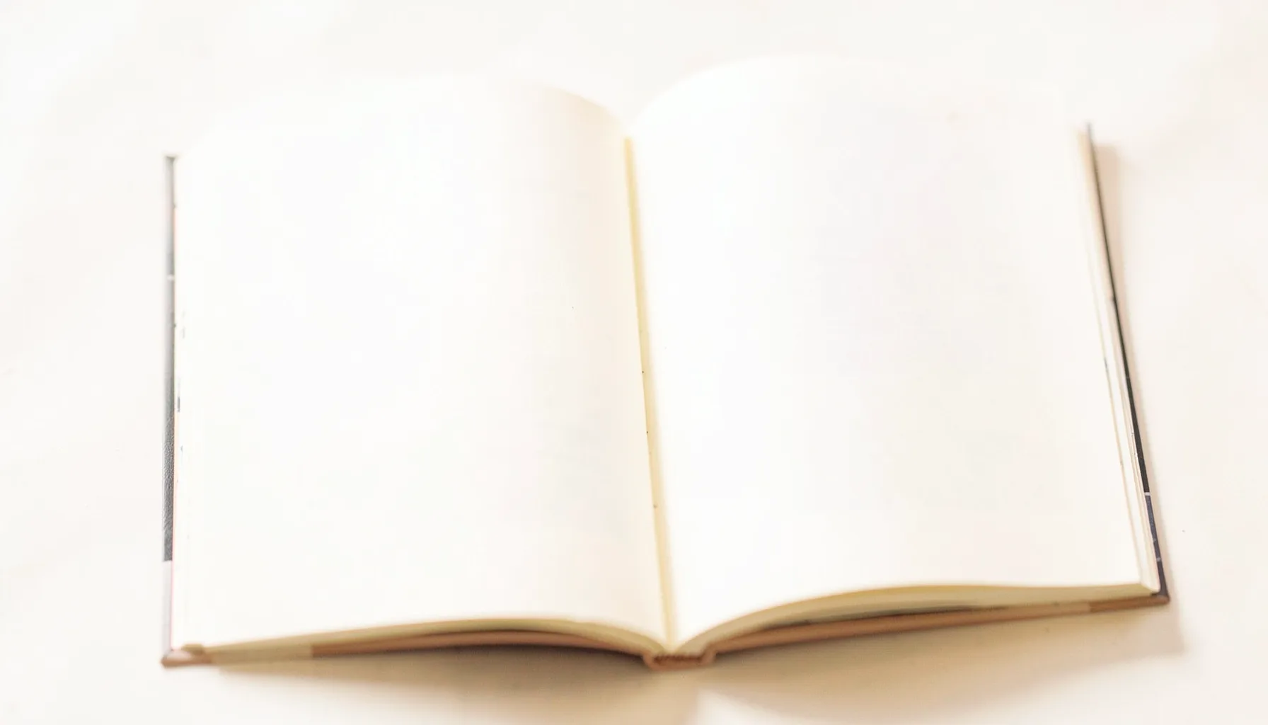 A bright, high-key photograph of an open manga page with soft shadows, warm ivory and charcoal tones